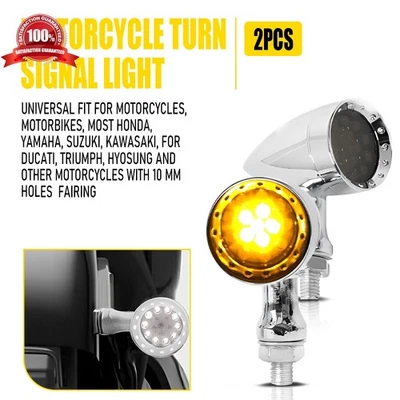2X Motorcycle LED Blinker Turn Signals Light For Honda Shadow VLX 600 VT600C - Image 1 of 4