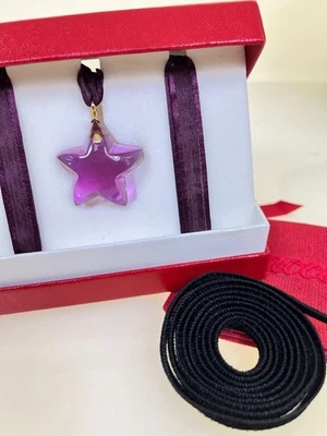 Collar Gargantilla Colgante Estrella Baccarat Cristal Púrpura con Caja y Bolsa de Almacenamiento Foto 1 de 4