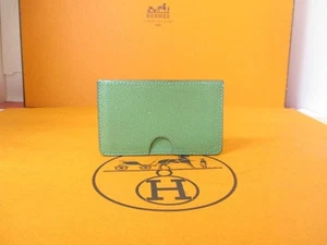 Hermes Polclor card case business card holder pass case chevel E Stamp leather 4 - Picture 1 of 8
