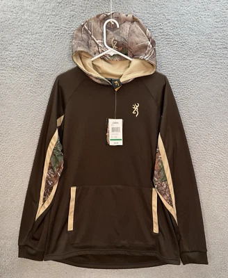 Browning Sweatshirt Adult Large Brown Camouflage Hoodie Realtree Xtra Camo NEW - Image 1 of 4