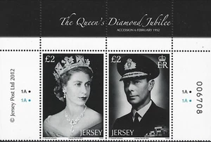 2012 Jersey Sg 1640/1641 Diamond Jubilee (1st issue) MNH - Picture 1 of 2