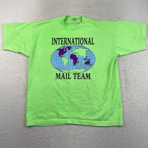 Vintage Graphic Tee International Mail Team Herren XL Grün Kurzarm - Bild 1 von 10