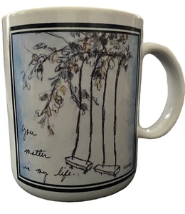 Vintage PAPEL FLAVIA WEEDN Becher Tasse You Matter In My Life Japan Freundschaft Liebe - Bild 1 von 6