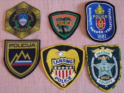 6  APPLIKATION AUFNÄHER POLICE POLITIJA POLICE ORANGE OFFICE LANSING JACKE CAPI - Bild 1 von 4