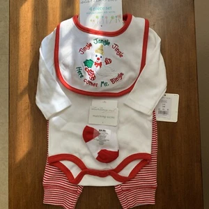 Mr Bingle Size 6m Baby Cloths 4 Piece Outfit Bodysuit Pant Bib Socks NWT - Picture 1 of 12