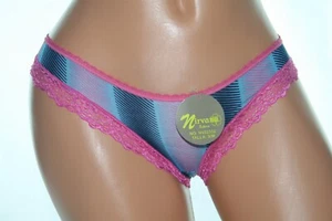 Multicolored Bikini Panty Triangle Fringe & Shiny Medium Lace Leg Bands Size S/M - Picture 1 of 2