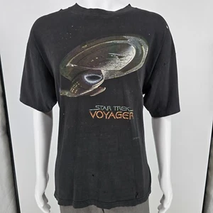 Vintage 1990s Stanley Desantis Star Trek Voyager Single Stitch T-Shirt (XL) - Picture 1 of 16