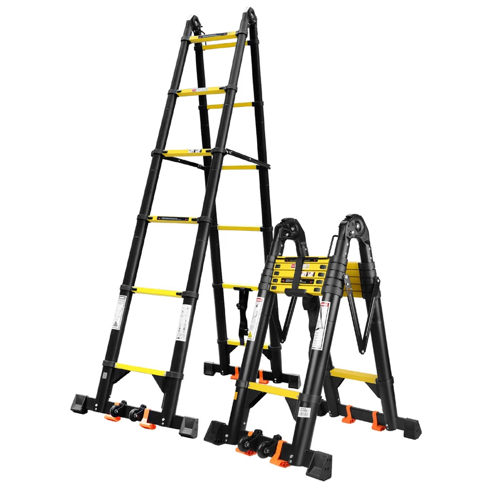 4.2/5M Telescopic Aluminium Ladder Extendable Telescope Folding Step Ladder - image 1 of 4