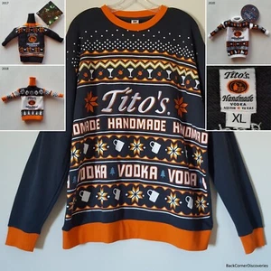 Tito's Handmade Vodka Ugly Christmas XL Pullover Sweatshirt + 3 Bottle Sweaters - Picture 1 of 22