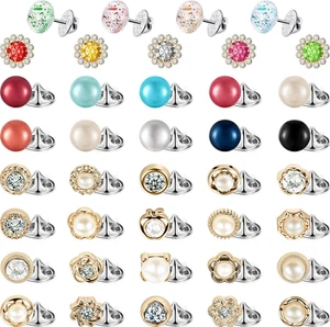 WILLBOND 50-Piece Women'S Shirt Brooch Button Set - Safety Pin - Picture 1 of 12