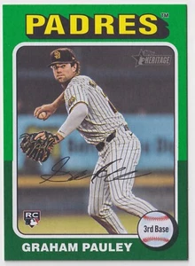 2024 Topps Heritage High Number Graham Pauley #666 Green Border San Diego Padres - Picture 1 of 2