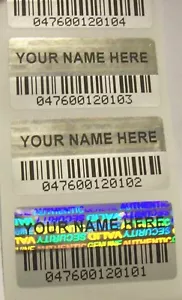 BCc 2500 Custom Print Security BARCODE Hologram Tamper Evident Stickers - Picture 1 of 8