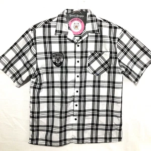 Camisa con botones Red Ape para hombre 3XL blanca negra a cuadros algodón bolsillo calcomanía clásica XXXL - Imagen 1 de 8