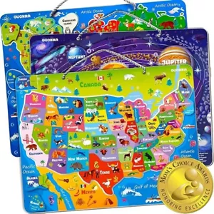 Magnetic Toddler Puzzles Ages 3-5 - 3 Educational Travel Games Puzzles for Ki... - Picture 1 of 8