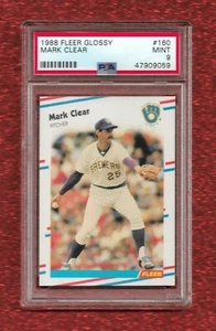 Fleer Glossy #160 Mark Clear 1988 PSA 9 como nuevo Pop 1 ninguno superior Cerveceros Red Sox - Imagen 1 de 1