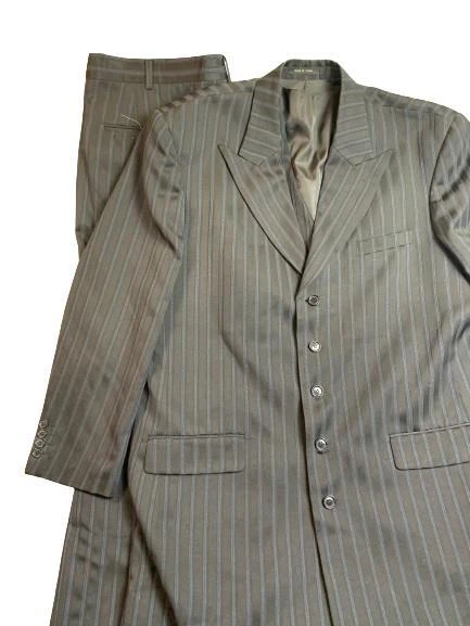 Milano Moda 3 Piezas Traje Para Hombres 48R Abrigo Chaleco Pantalones Vestido 42R (42x28) Negro Foto 1 de 4