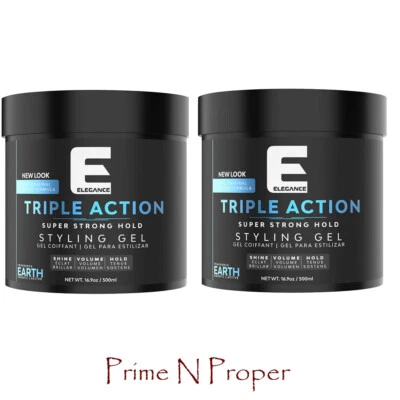 2 x Elegance Hair Triple Action Extra Strong Hold Styling Earth 500ml each - Image 1 of 2