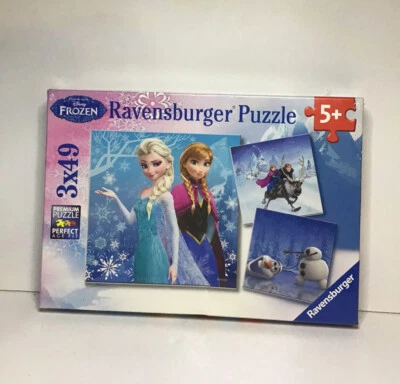 Disney Frozen Winter Adventures Jigsaw Puzzle 3x49 Ravensburger Sealed - Image 1 of 4