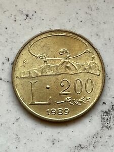 Moneta da 200 lire 1986 San Marino Commemorativa Moneta - Profilo del Monte