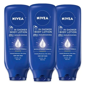 NIVEA Nourishing In Shower Body Lotion for Dry Skin, 13.5 Fl Oz, (Pack of 3) - Picture 1 of 7