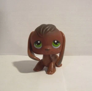 LITTLEST PET SHOP BEAGLE # 77 DARK BROWN, GREEN EYES - Picture 1 of 3