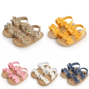 Toddler Girls Princess Soft Flat Walking Shoe Baby Kid Bowknot Sandals Shoes - Picture 1 of 17