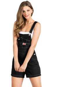 Revolt Women's Juniors Classic Twill Short Overalls - Picture 1 of 21