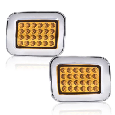 Fit For 2003-2009 Hummer H2 Amber Lens LED Front Turn Signal Light Parking Lamp - Image 1 of 4