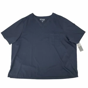 Grey's Anatomy Barco Scrub Top Men Size 5XL Gray High V Neck Chest Pockets Nurse - Picture 1 of 7