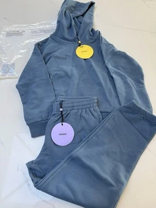 PANGAIA Kids 365 Organic Hoodie & Trackpants Tracksuit 7-8YRS Blue RRP £160 - Picture 1 of 8