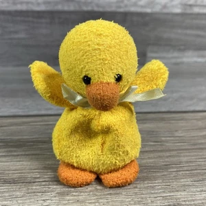 Russ Berrie Tootles Duck Luv Bunch Luv Pets Plush Yellow Terrycloth 3.5” No Tag - Picture 1 of 7