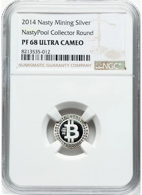 NastyPool Proof Round 2014 (1 gm) PR68 Ultra Cameo sin fondos Foto 1 de 4