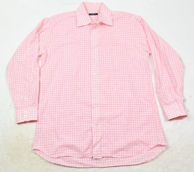 Burberry London Shirt Mens 16.5 Pink White Gingham Plaid Long Sleeve Button-Up - Image 1 of 4