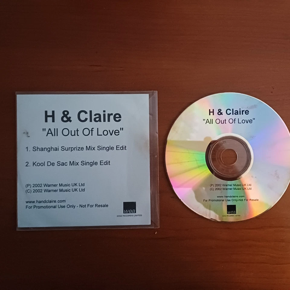 H & Claire - All Out Of Love - 2 Trk Mix UK CDr Promo Single 2002 - Ex Steps — 第 1/1 张图片