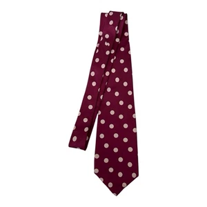 Vintage Pierre Cardin France Tie Maroon Red Burgundy Polka Dot - Picture 1 of 8