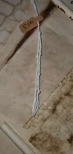 handmade white thread cord macrame knot pouch crystal car mirror hanger #413 - Picture 1 of 6