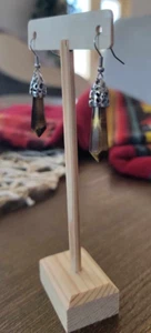 Pendientes colgantes ojo de tigre en plata de ley - Imagen 1 de 3