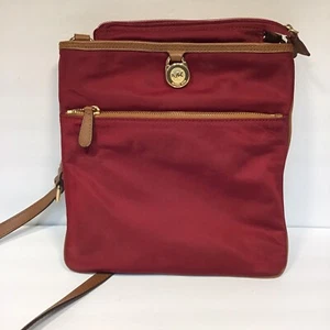 Michael Kors Kempton Chili 32S5GKPC9C Microfiber MD Pocket Crossbody Bag - Picture 1 of 11