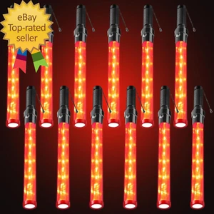 12 Pieces 21 Inch Signal Traffic Wand Traffic Control Wand with 3 Flashing Modes - Picture 1 of 7
