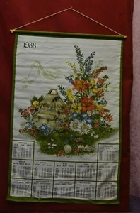 ANCIEN TORCHON CALENDRIER ANNÉE 1988 PA CPA PTT LA POSTE TAPISSERIE - Foto 1 di 1