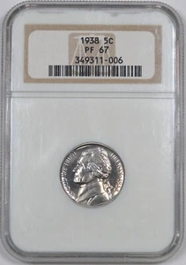 1938 Jefferson Proof Nickel / 5C / NGC PF67 Older Holder - Picture 1 of 2