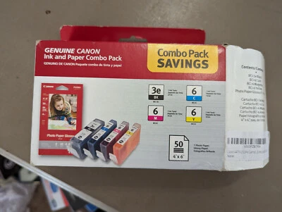 Genuine Canon Ink Cartridges BCI-3E BCI-6 Photo Paper Combo Pack  - Image 1 of 4