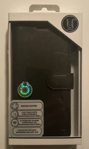 Uunique London Genuine Leather Wallet 2 In 1 Case For Samsung Galaxy S10 Black - Picture 1 of 5