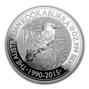 2015 Australian Kookaburra 10oz .999 Silver High Relief 25th Anniversary MINT