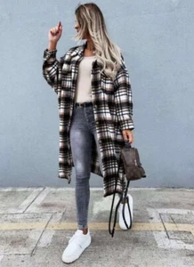 Brand New Longline Plaid Women’s Shacket / Jacket 🔥  - Picture 1 of 3