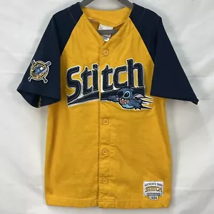 VINTAGE Y2K DISNEY STITCH EXPERIMENTS VARSITY LEAGUE KAHUNA 2 BASEBALL JERSEY YM - Picture 1 of 8