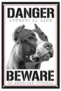 PITBULL DOG WATCH SIGN BEWARE OF DANGER METAL  - Picture 1 of 1
