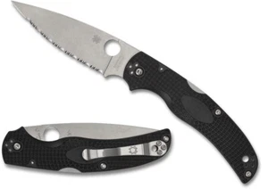 SPYDERCO Native Chief Black Lightweight CTS BD1N Steel, Serrated Edge C244SBK - Picture 1 of 3
