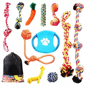 More details for dog chew toys for aggressive chewers bundle rope knot puppy toys strong tough
