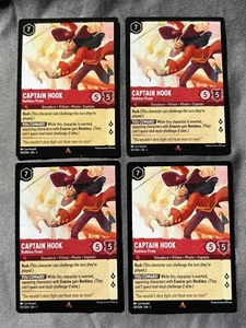 Disney Lorcana | 4x Lot | Rare | Capt. Hook-Ruthless Pirate | NonFoil | Play-set - Picture 1 of 2